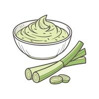 Nutritious Leek Puree Healthy Dish vector