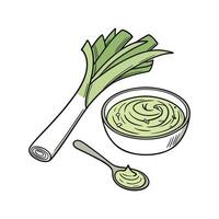 Delicious Leek Puree Flavorful Option vector