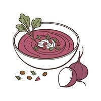 Nutritious Lentil Beet Puree Healthy Recipe vector