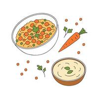 Nutritious Lentil Rice Mash Flavorful Option vector