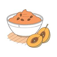 Nutritious Loquat Puree for Healthy Eating vector