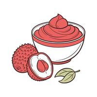 Nutritious Lychee Puree for Healthy Eating vector