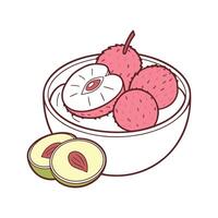 Nutritious Lychee Banana Puree Healthy Option vector