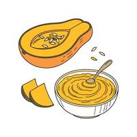 Nutritious Mango Pumpkin Puree Healthy Dish vector