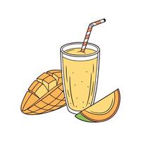 Savory Mango Oat Milk Smoothie Healthy Option vector