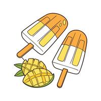Savory Mango Yogurt Popsicles Easy Option vector