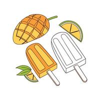 Nutritious Mango Yogurt Popsicles Healthy Snack vector
