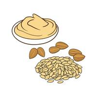 Yummy Mashed Almond Butter Oats for Healthy Snacking vector