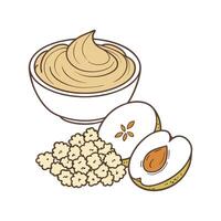 Creamy Mashed Almond Butter Quinoa for Nutritional Meals vector