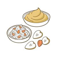 Yummy Mashed Almond Butter Quinoa for Healthy Snacking vector