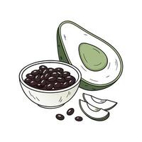 Nutritious Mashed Avocado with Black Beans for Healthy Meals vector