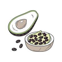 Creamy Mashed Avocado with Black Beans for Nutritional Meals vector