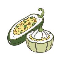 Nutritious Mashed Baked Zucchini with Cheese for Healthy Meals vector