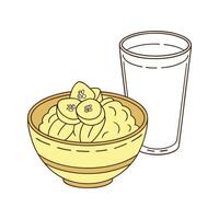 Nutritious Mashed Banana Kefir Drink for Healthy Refreshments vector