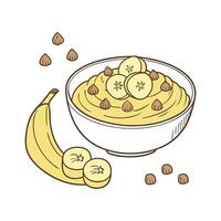Nutritious Mashed Chickpea Banana Healthy Option vector