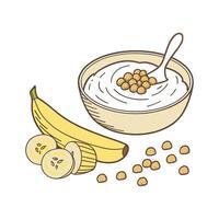 Savory Mashed Chickpea Banana Quick Snack vector
