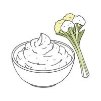 Nutritious Mashed Cauliflower Healthy Dish vector