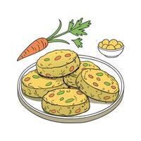 Nutritious Mashed Chickpea Carrot Patties for Healthy Meals vector