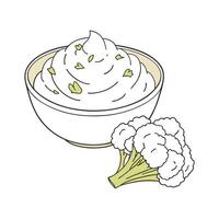 Savory Mashed Cauliflower Flavorful Dish vector