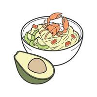 Savory Mashed Crab Avocado Quick Snack vector