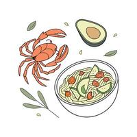 Delicious Mashed Crab Avocado Flavorful Option vector