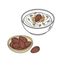 Nutritious Mashed Dates Oats Healthy Option vector