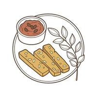 Yummy Mashed Date Oat Bars Whole Grain Toast Strips for Healthy Snacking vector