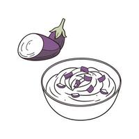 Nutritious Mashed Eggplant Potato Healthy Recipe vector