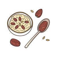 Tasty Mashed Dates Oats Healthy Snack vector