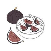 Tasty Mashed Fig Oats Healthy Option vector