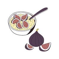 Savory Mashed Fig Oats Quick Snack vector