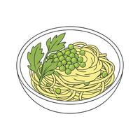 Yummy Mashed Lentils with Whole Wheat Pasta for Healthy Snacking vector