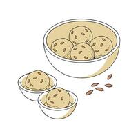 Nutritious Mashed Oats Flaxseed Bites for Healthy Snacks vector