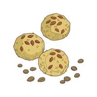 Yummy Mashed Oats Flaxseed Bites for Healthy Snacking vector