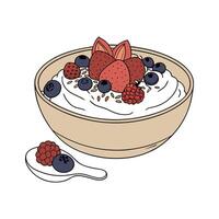 Nutritious Mashed Oats with Berries Healthy Option vector