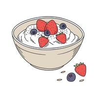 Tasty Mashed Oats with Berries Flavorful Delight vector