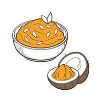 Yummy Mashed Pumpkin Coconut Cream for Healthy Snacking vector