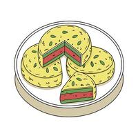 Creamy Mashed Rice Spinach Cakes for Nutritional Meals vector