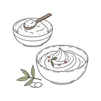 Yummy Mashed Tofu with Yogurt for Healthy Snacking vector