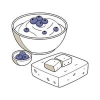 Delicious Mashed Tofu with Yogurt for Kids vector