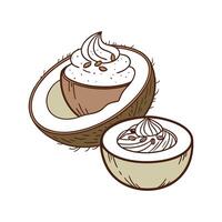 Yummy Mini Coconut Rice Pudding for Healthy Snacking vector