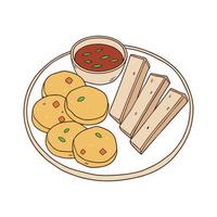Nutritious Mini Lentil Pancakes with Whole Grain Toast Strips vector
