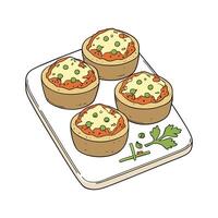Nutritious Mini Mashed Lentil Cheese Bites for Healthy Snacks vector