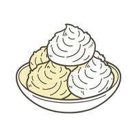 Creamy Mini Mashed Potatoes for Nutritional Meals vector