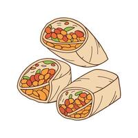 Creamy Mini Whole Wheat Wraps with Mashed Beans for Nutritional Meals vector