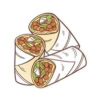 Yummy Mini Whole Wheat Wraps with Mashed Beans for Healthy Snacking vector