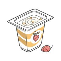 Nutritious Oat Milk Yogurt Healthy Option vector