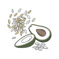 Nutritious Oats Avocado Blends Healthy Option vector