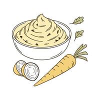 Creamy Parsnip Mash for Nutritional Meals vector