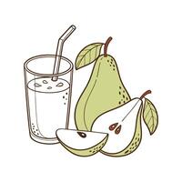 Yummy Pear Yogurt Drink for Healthy Snacking vector